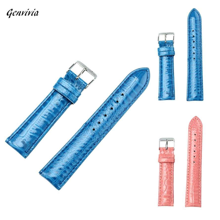 GENVIVIA Brand Watchband Watch Band For Dress Watches 20mm Fashion Women wristwatches Leather Strap