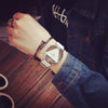 Fashion Triangle Transparent Watch Women'S Leather Watches Ladies Watch