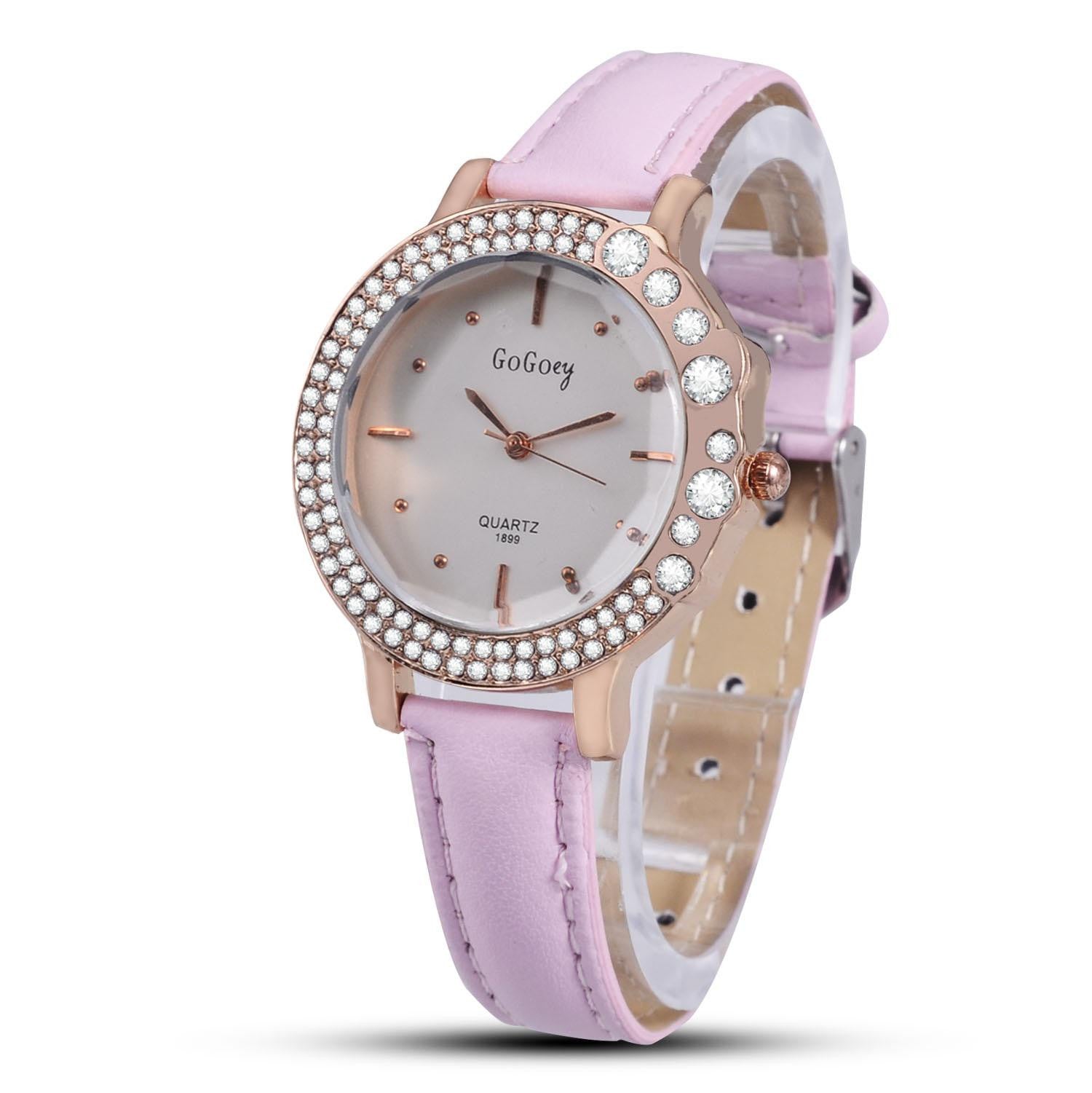 Wrist Women Watches Luxury Rhinestone Ladies Watch Leather Strap Watches